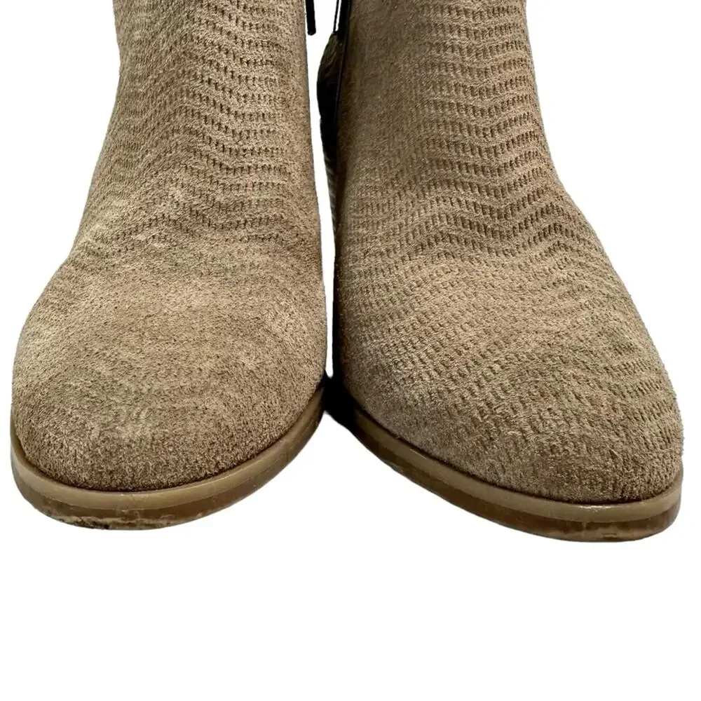 Lucky Brand Parnesa Perforated Suede Bootie Tan Size 6.5